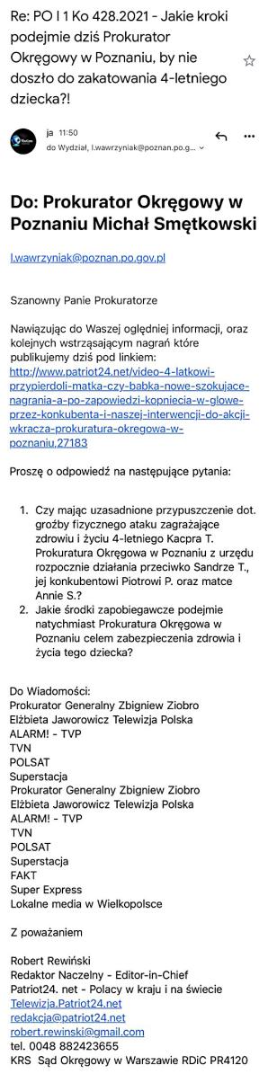 [VIDEO] 4-latkowi przypierdoli matka czy babka? Nowe, szokujące nagrania! A po zapowiedzi kopnięcia w głowę przez konkubenta i naszej interwencji, do akcji wkracza Prokuratura Okręgowa w Poznaniu!