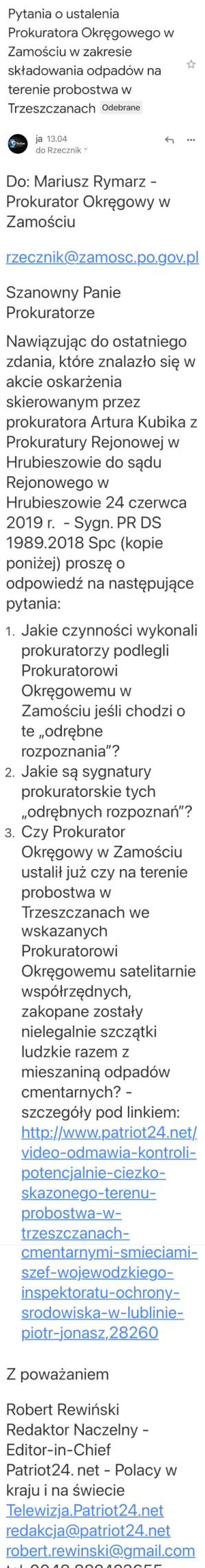 [VIDEO] Seniorzy ponieśli Krzyż, prokuratorzy odsyłają się jeden do drugiego, a na ławie oskarżonych niewinny. Golgota w Trzeszczanach