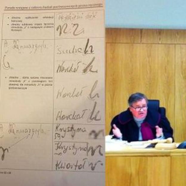 [VIDEO] W Sądzie Okręgowym w Radomiu po 5 latach, 3 zawodowych sędziów nie uznało opinii biegłego, że rolnik bez palca i z 3 pokrzywionymi NIE MÓGŁ wyraźnie podpisać się na dokumencie. Nie przesłuchali biegłej wskazującej na fałszerstwo sołtys wsi Sucha!