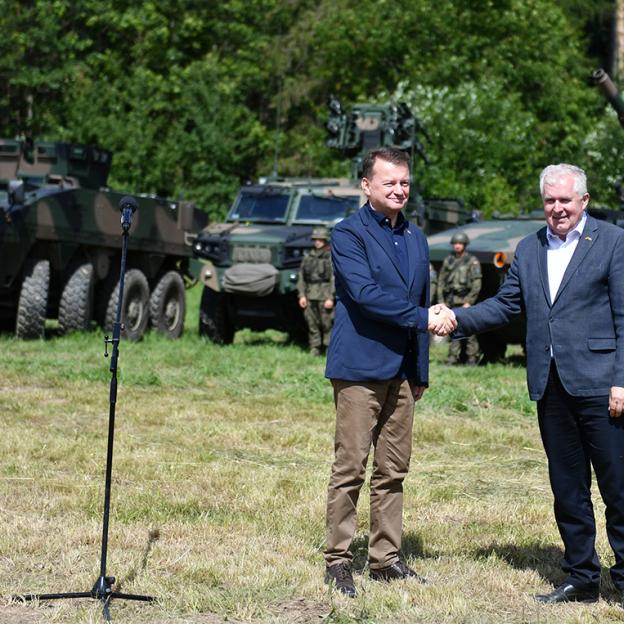 [VIDEO] Przesmyk suwalski jest bezpieczny dzięki służbie żołnierzy. Spotkanie z prezydentem Litwy i szefem litewskiego resortu obrony