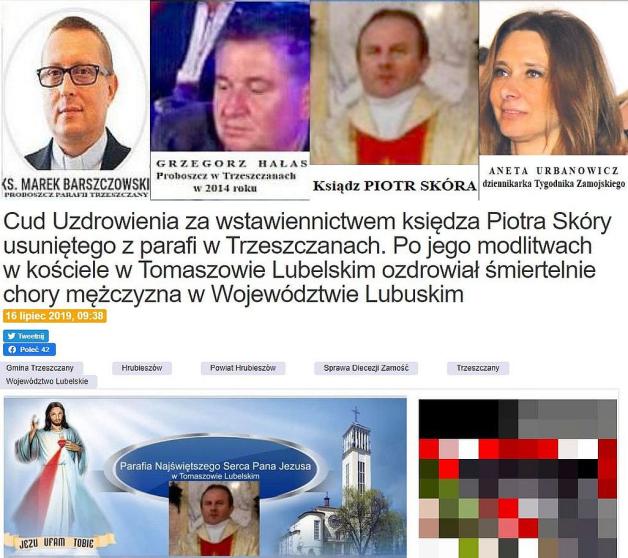 Dlaczego Tygodnik Zamojski szydzi z Cudu Uzdrowienia? Czy obrona miejscowych interesów politycznych, szkodliwych dla Diecezji oraz zdrowia i życia Parafian, odebrała dziennikarce Anecie Urbanowicz rozum?